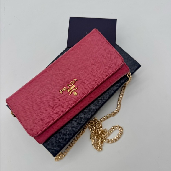 Prada Safiano Long Wallet with Chain - Picture 1 of 7